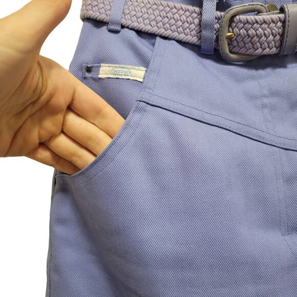 VTG 80s Skirt Purple Mini Denim Skirt with Matching Belt by Together Size 8 #139 - Picture 6 of 10